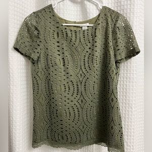 J.Crew lace green top